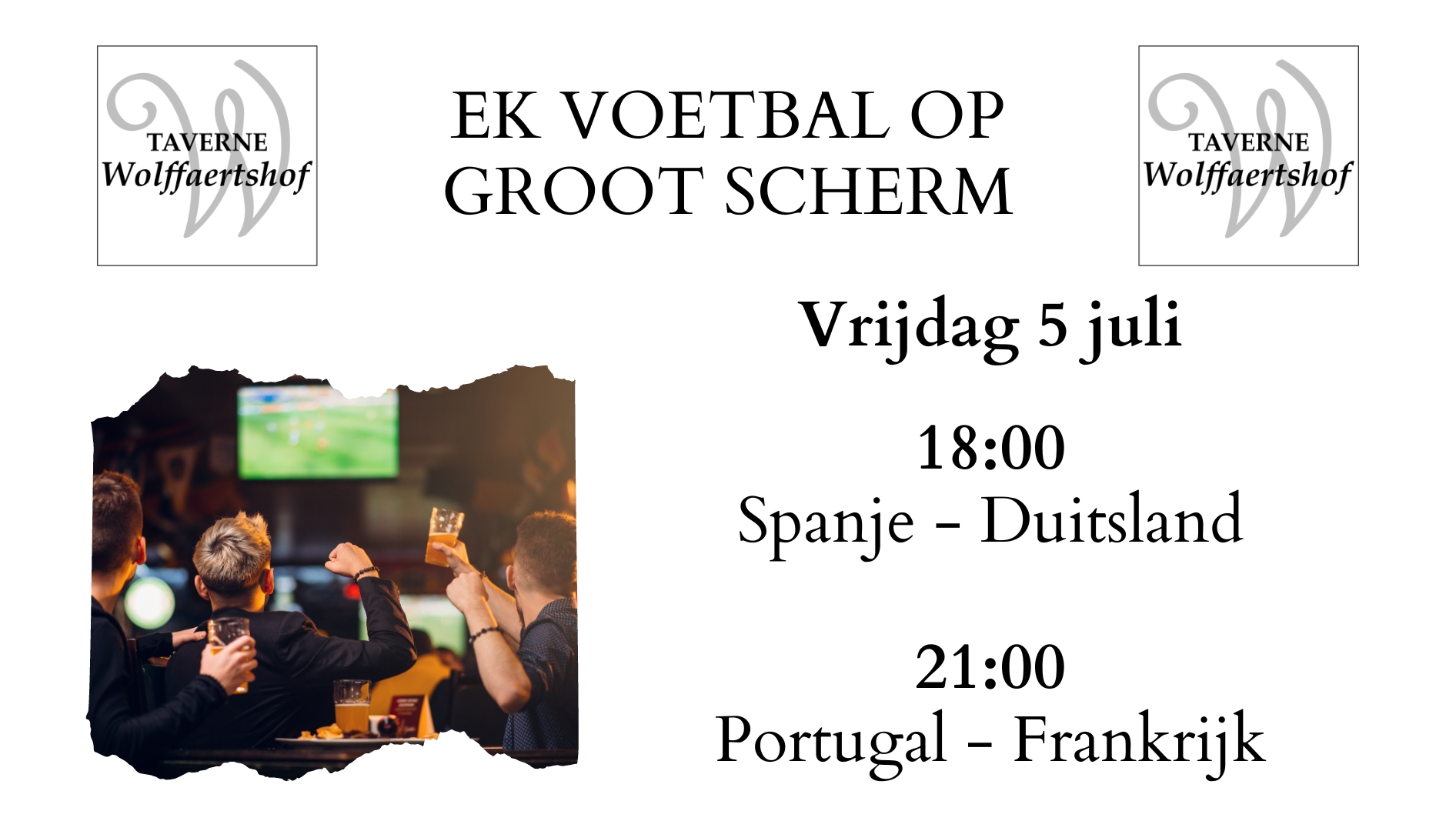 EK wedstrijden op groot scherm