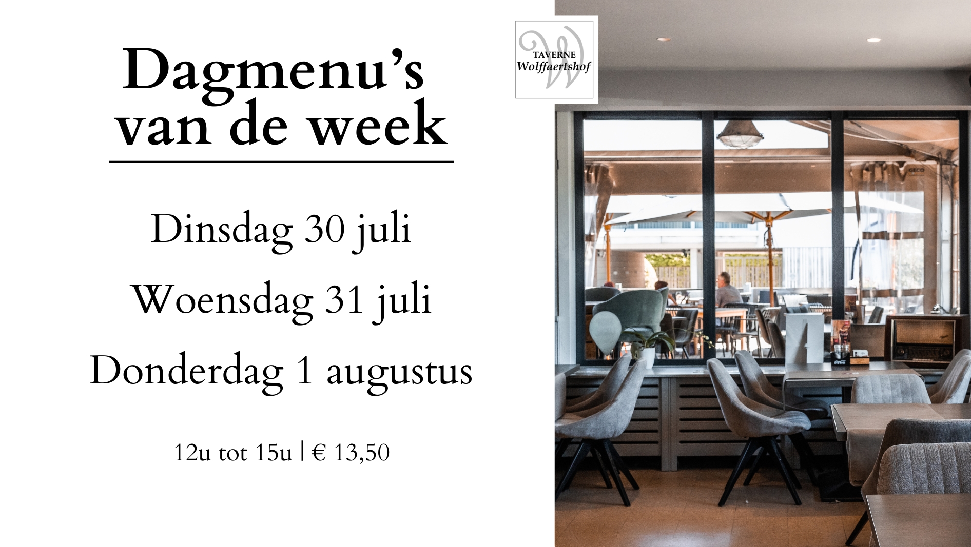 Dagmenu’s 30 juli tot 1 augustus